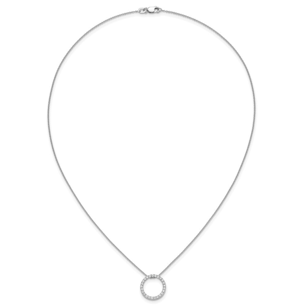 14k White Gold Diamond Circle 18 inch Necklace