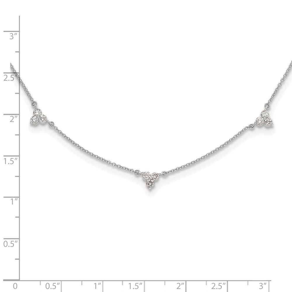 True Origin 14k White Gold 1 carat Lab Grown Diamond VS DEF Multi Station 18 inch Necklace
