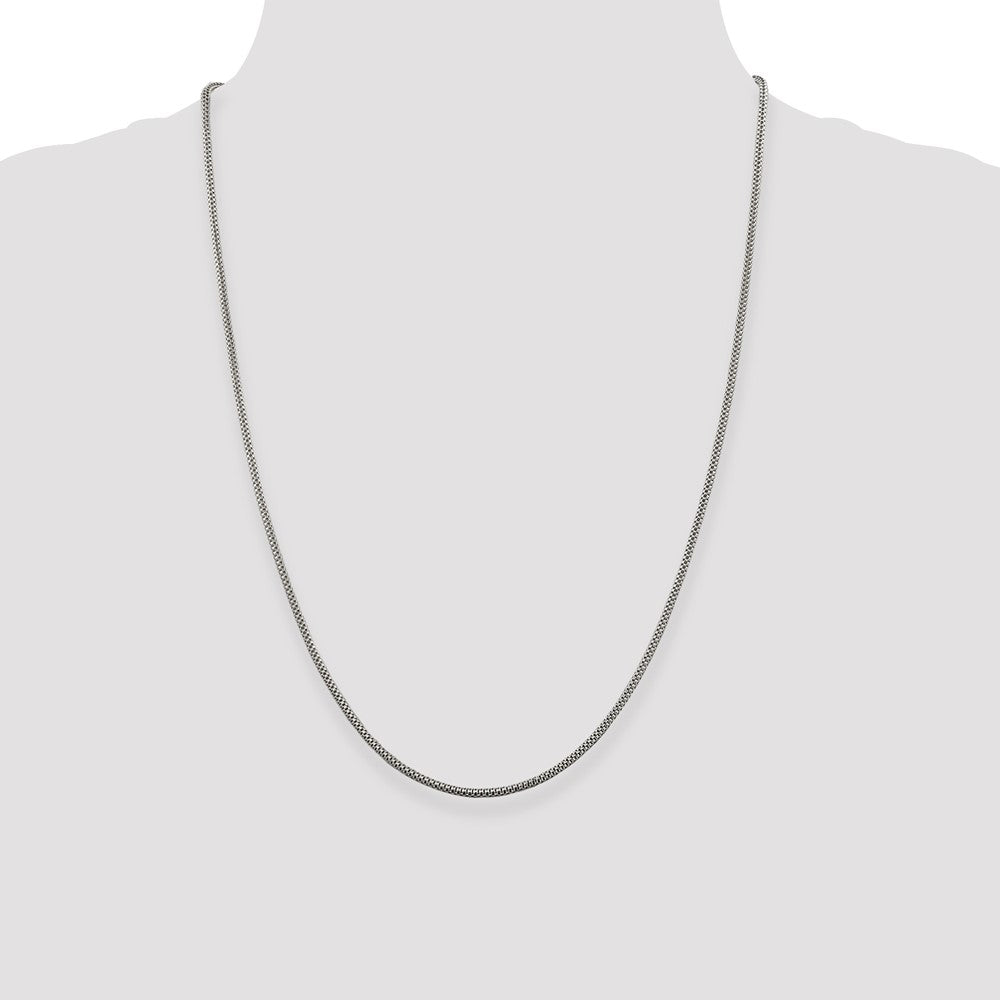 Sterling Silver 2mm Corona Chain 24 Inches
