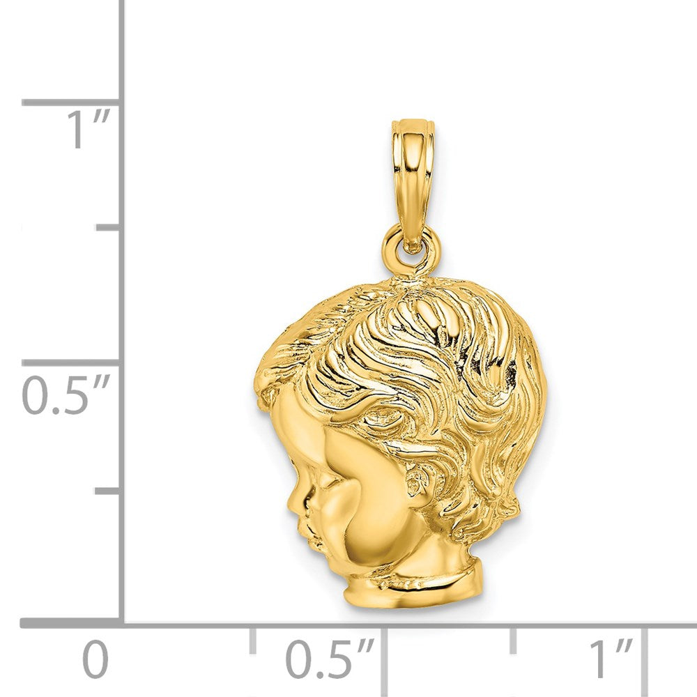 14k Gold Boy Head Charm