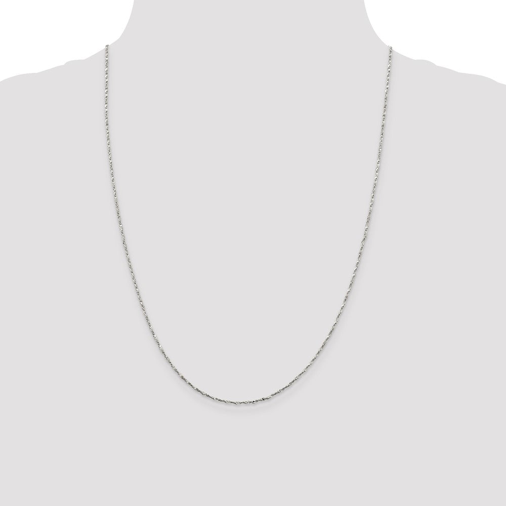Sterling Silver 1.2mm Twisted Serpentine Chain 24 Inches