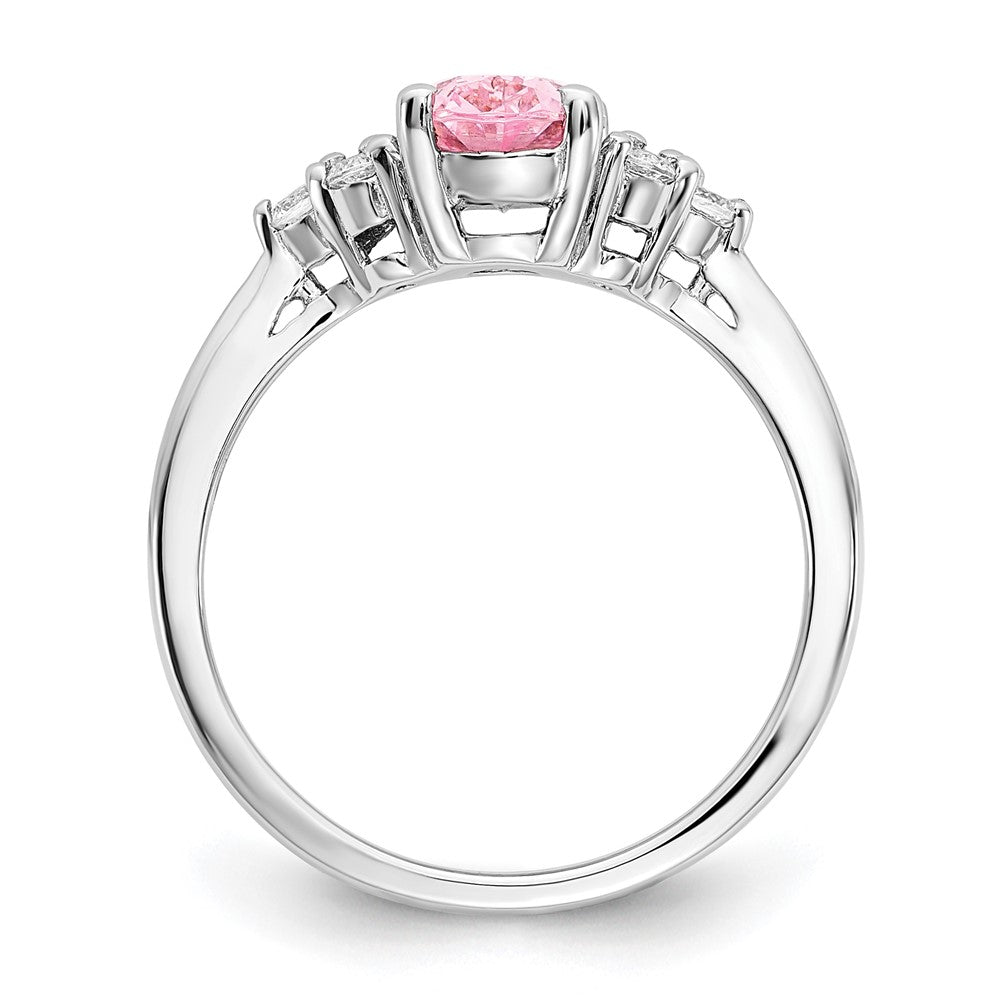 Sterling Silver Pink and White CZ Ring