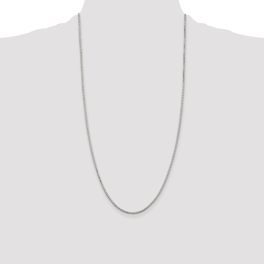 Sterling Silver 1.7mm 8 Sided Diamond-cut Box Chain 28 Inches
