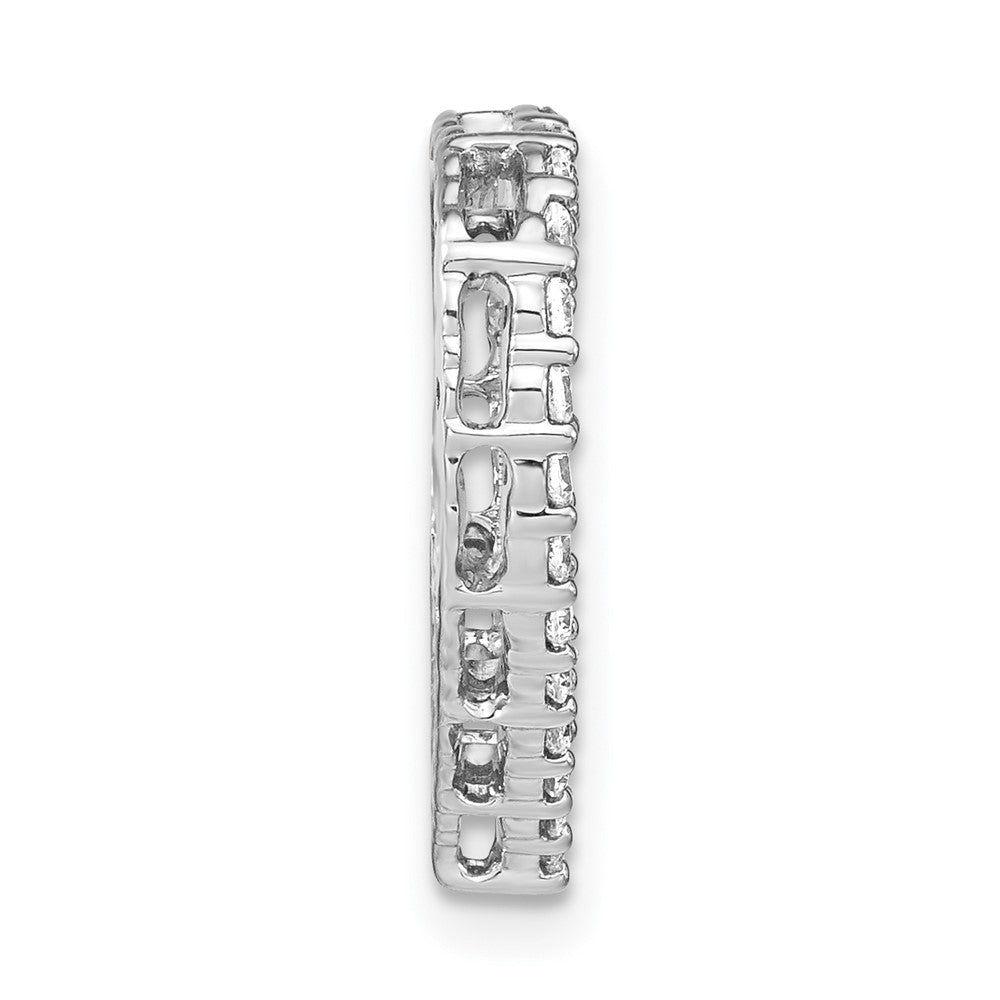 14k White Gold 1/2 carat Lab Grown Diamond VS/SI+ G+ Heart Chain Slide Pendant