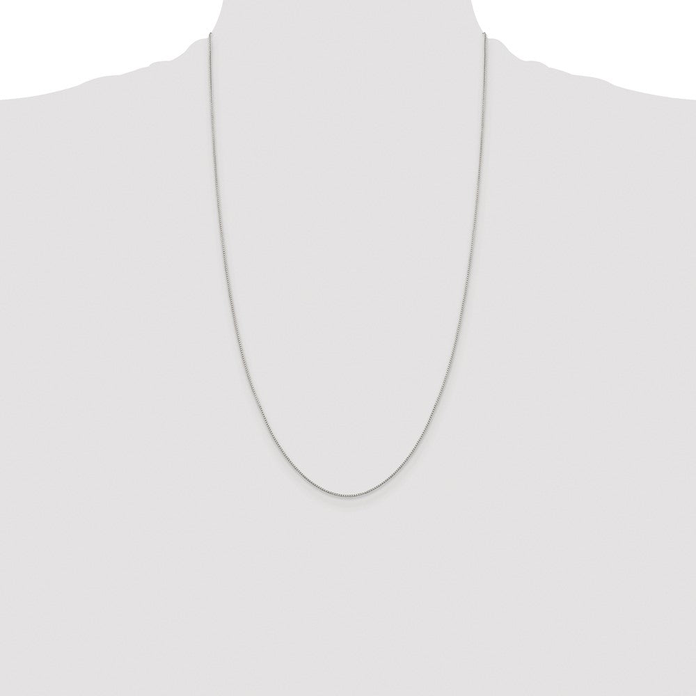Sterling Silver Rhodium-plated .8mm 8 Sided Diamond-cut Box Chain