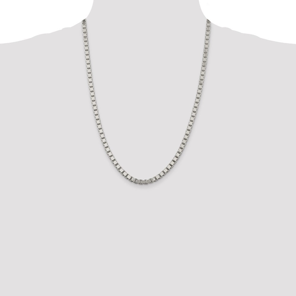 Sterling Silver 4.5mm Box Chain 24 Inches
