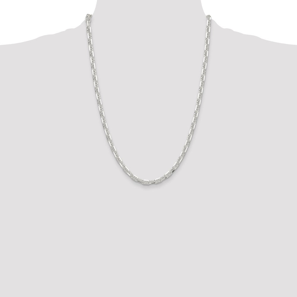 Sterling Silver Polished and D/C 5.5mm Mariner Link Chain