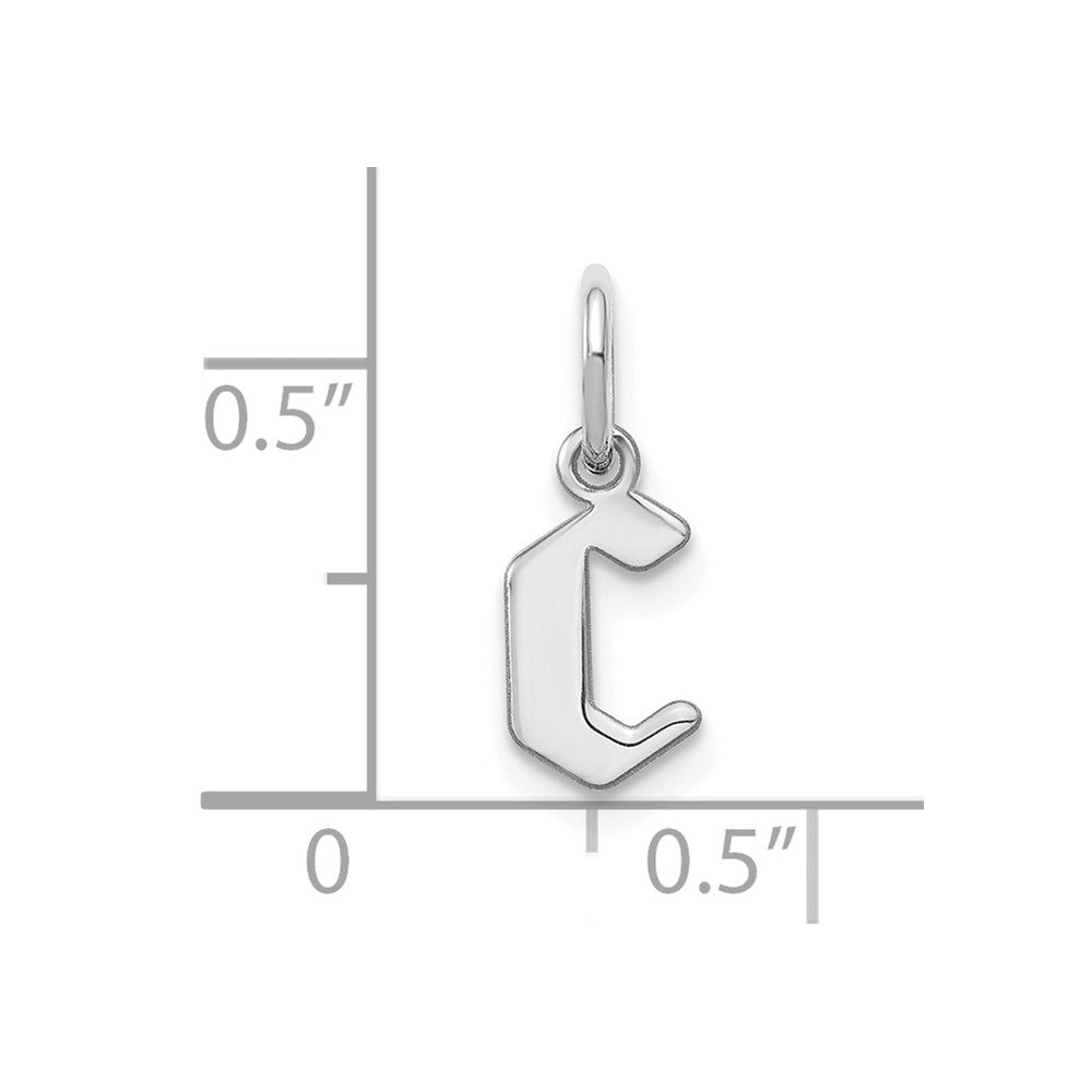 Sterling Silver Rhodium-plated Lower case Letter C Initial Pendant