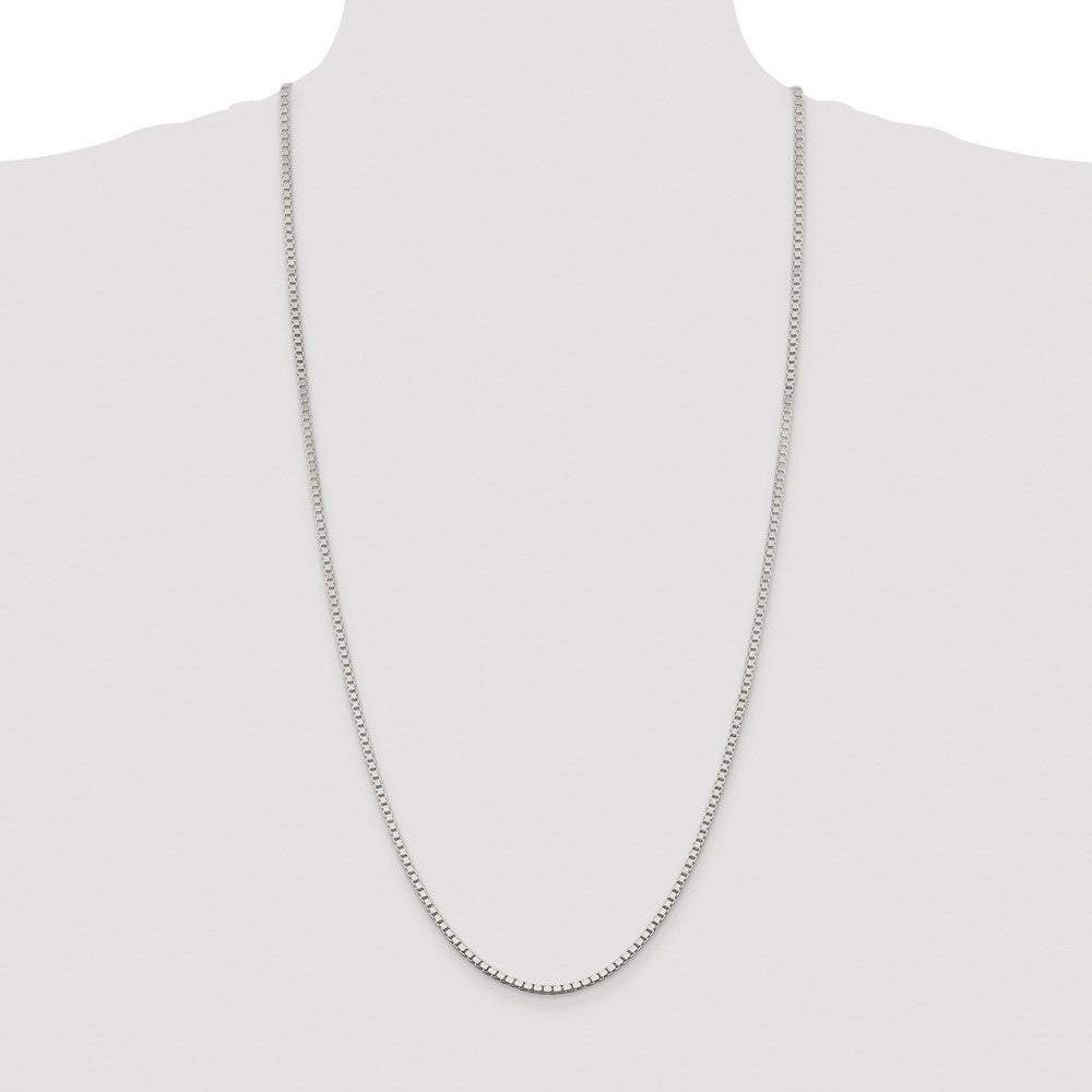Sterling Silver Rhodium-plated 2.5mm Box Chain