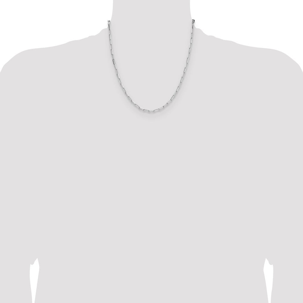Sterling Silver Rhodium-plated 3.1mm D/C Paperclip Chain