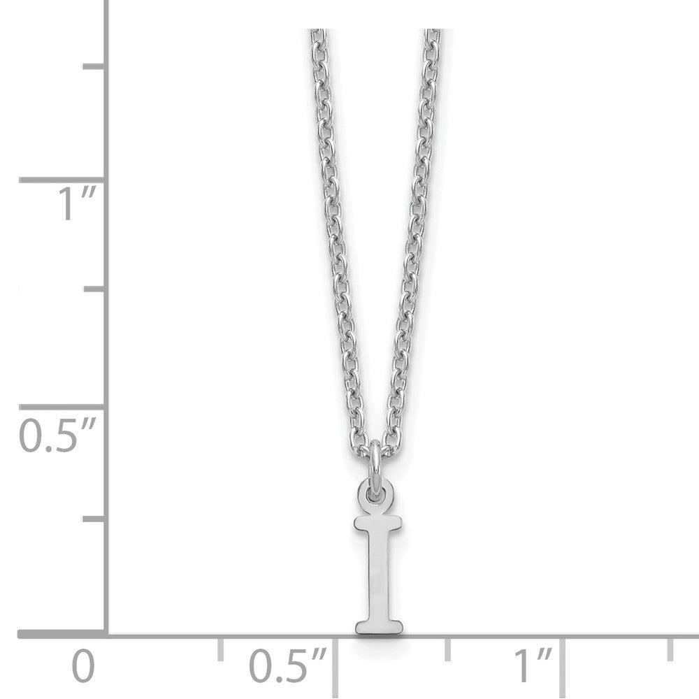 Sterling Silver Rhodium-plated Cutout Letter I Initial Necklace