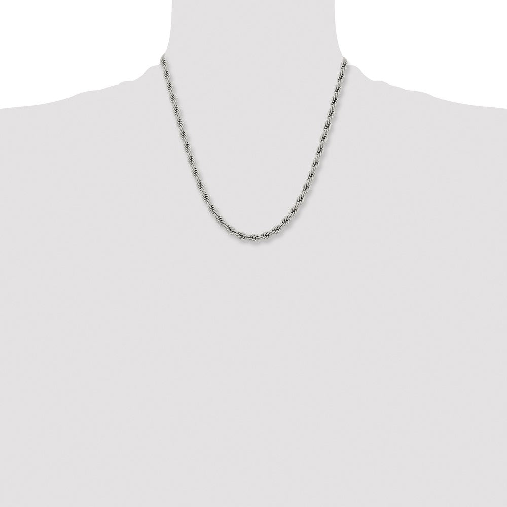 Stainless Steel Polished 6mm 20in Rope Chain