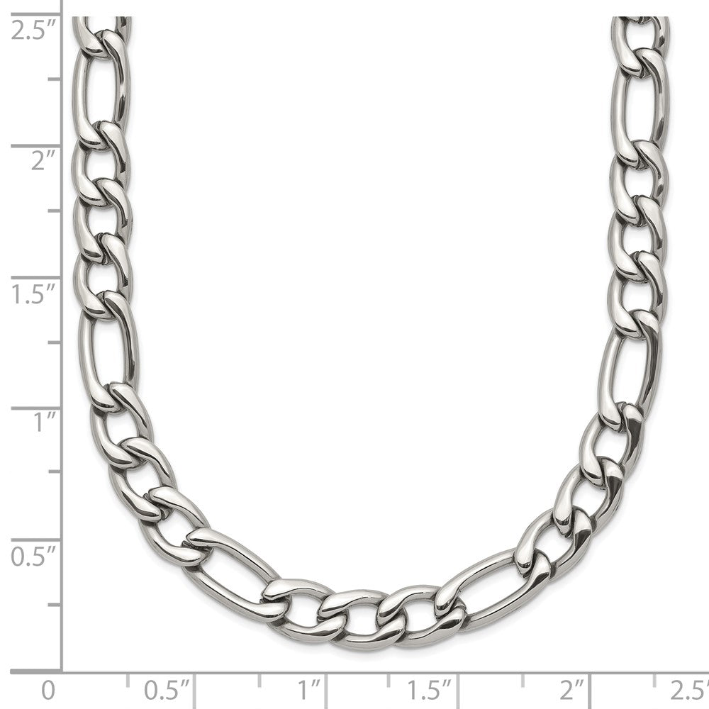 Stainless Steel Polished Figaro 24 Inch Chain Neck