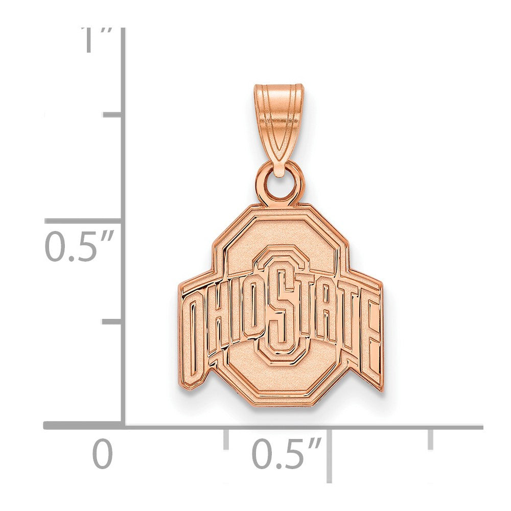 14k Rose Gold LogoArt The Ohio State University Small Pendant