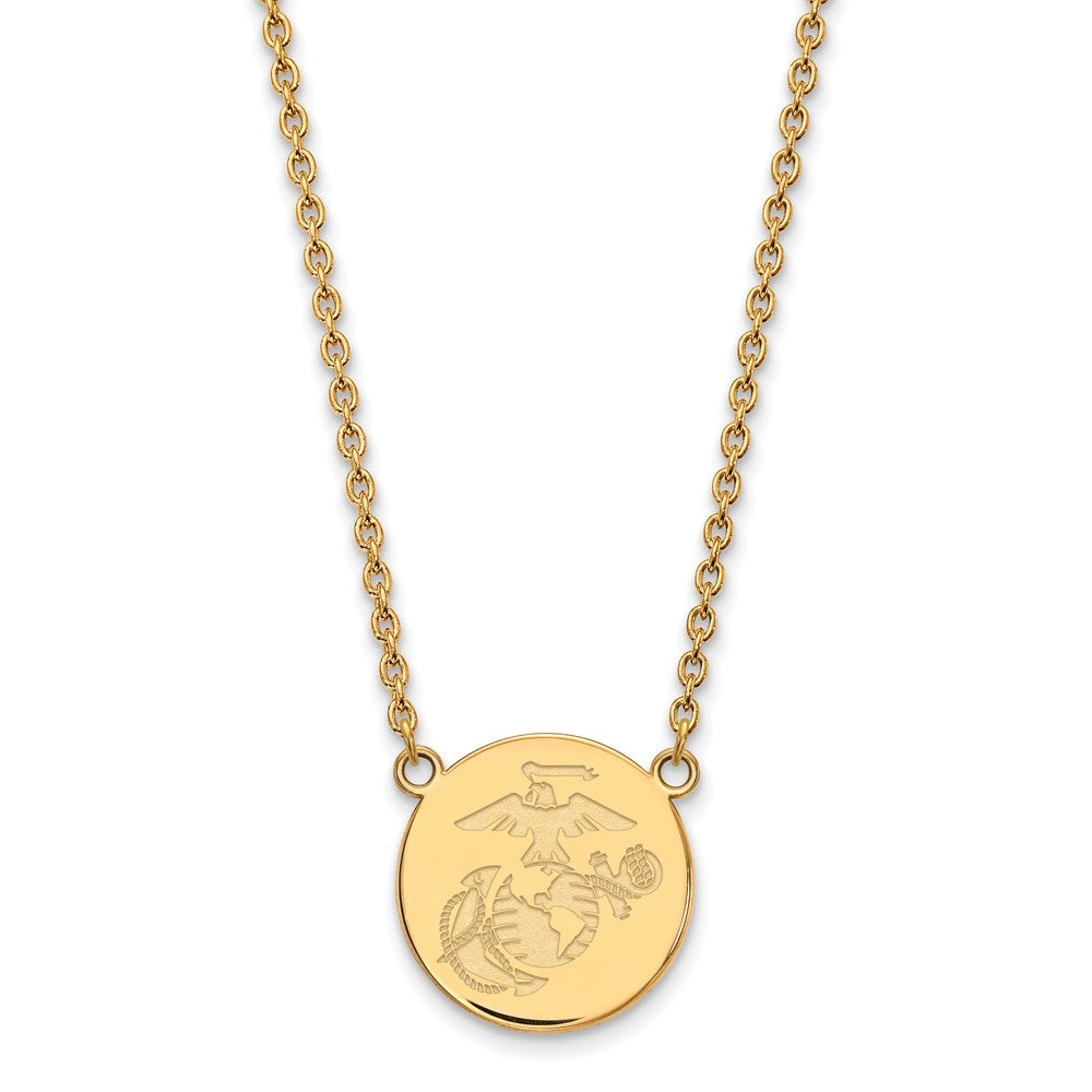 14ky U.S. Marine Corps Split Chain Disc Pendant