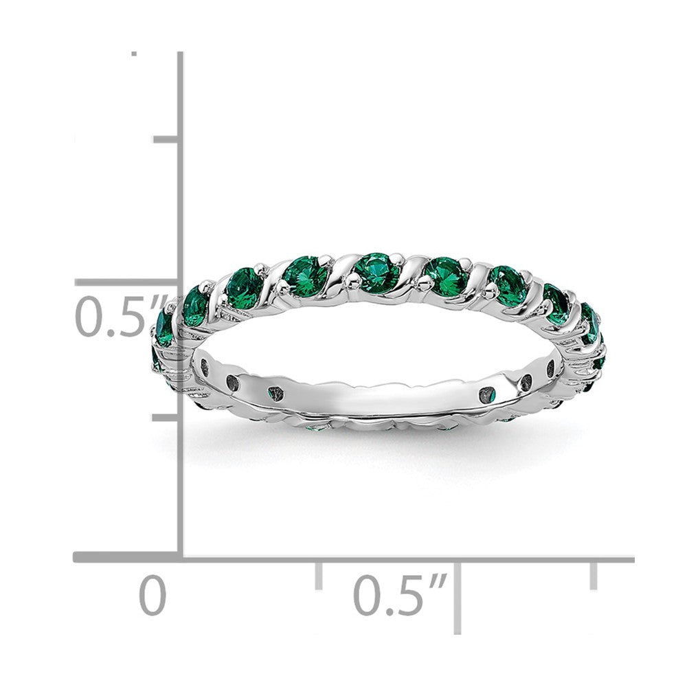 Sterling Silver Stackable Expressions Created Emerald Ring