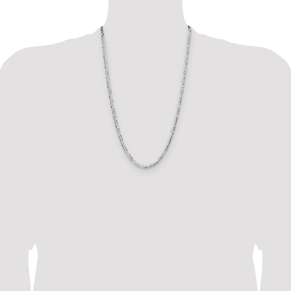 Sterling Silver 4.0mm Lightweight Flat Figaro Chain