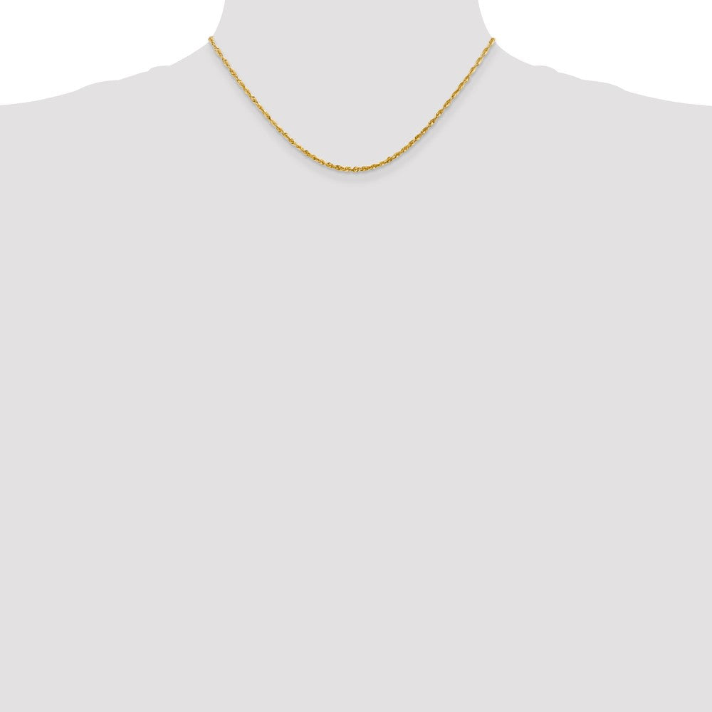 10k 2.25mm Diamond-Cut Lightweight Rope Chain