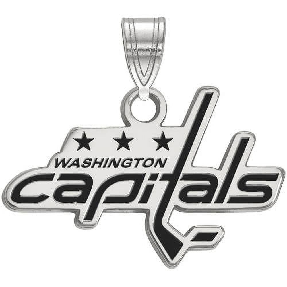 LogoArt NHL Washington Capitals Sterling Silver Small Enamel Pendant