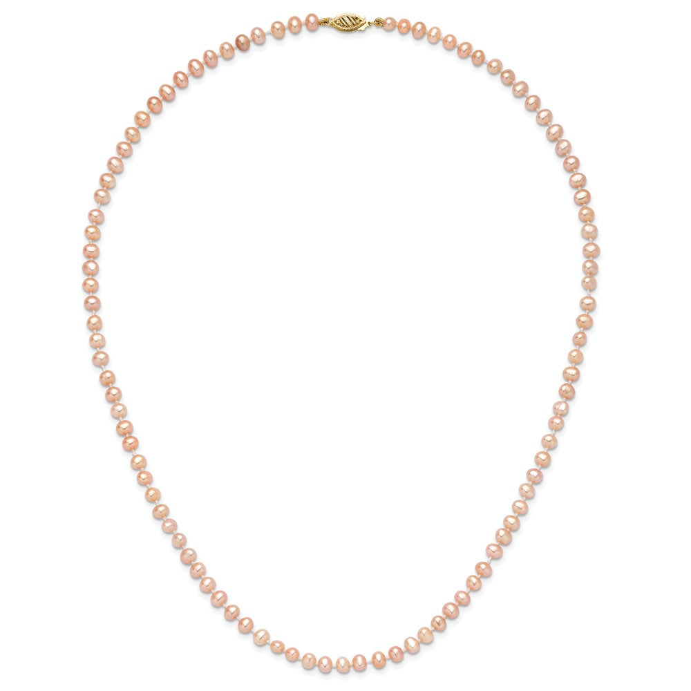 14k 4-5mm Pink Near-Round Freshwater Cultured Pearl 20 inch Necklace
