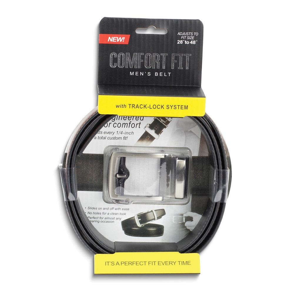Black Vegan Leather Comfort Fit Ratchet Belt Adjusts From 28 to 48 Inches