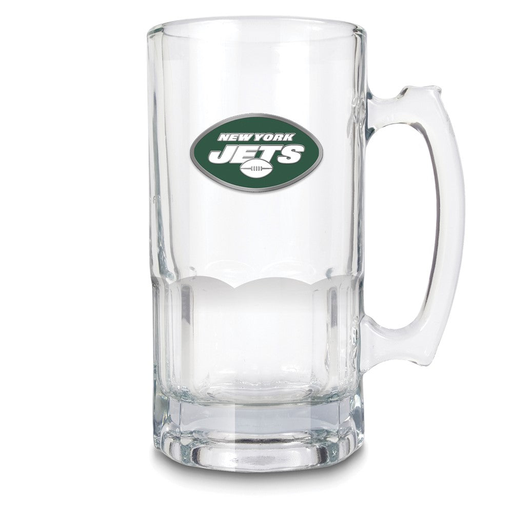 NFL New York Jets Glass 32 ounce Macho Mug with Emblem