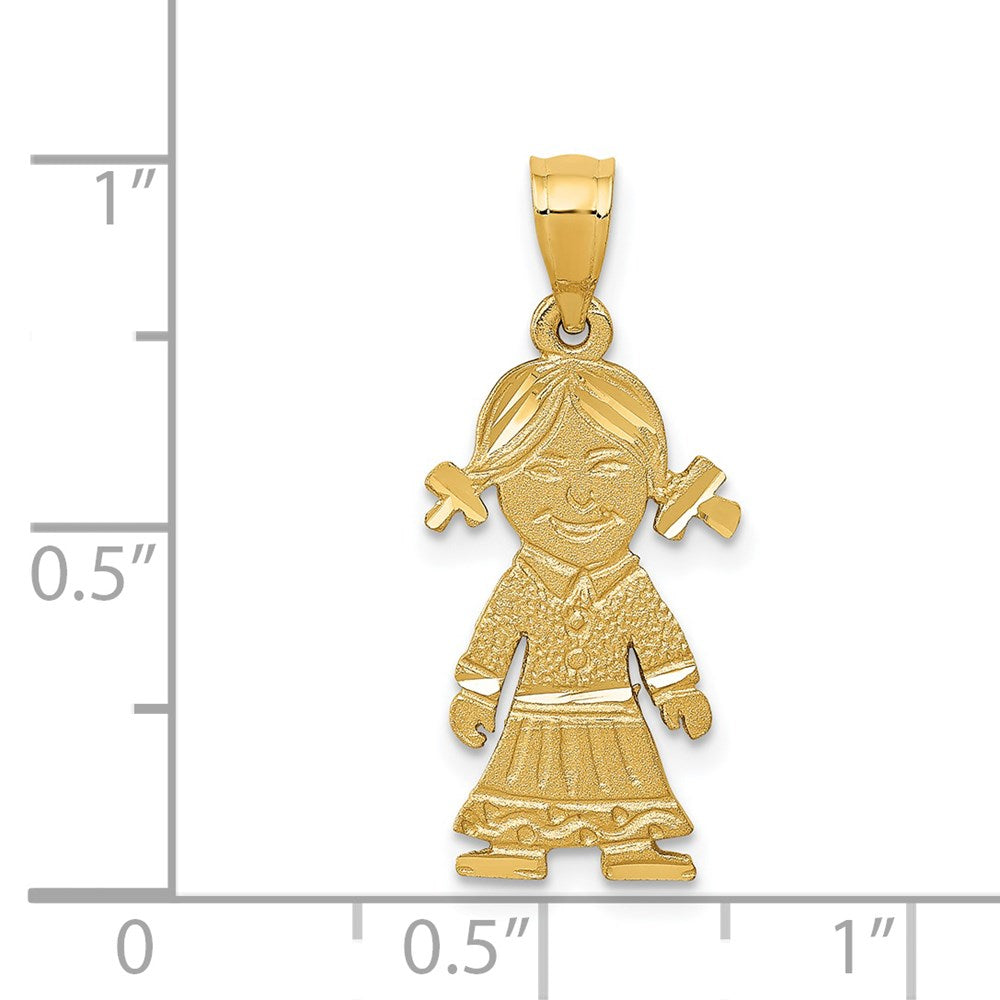 14k Girl Charm Yellow Gold