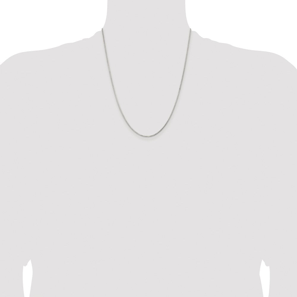 Sterling Silver Rhodium-plated 1.3mm Diamond-cut Round Box Chain