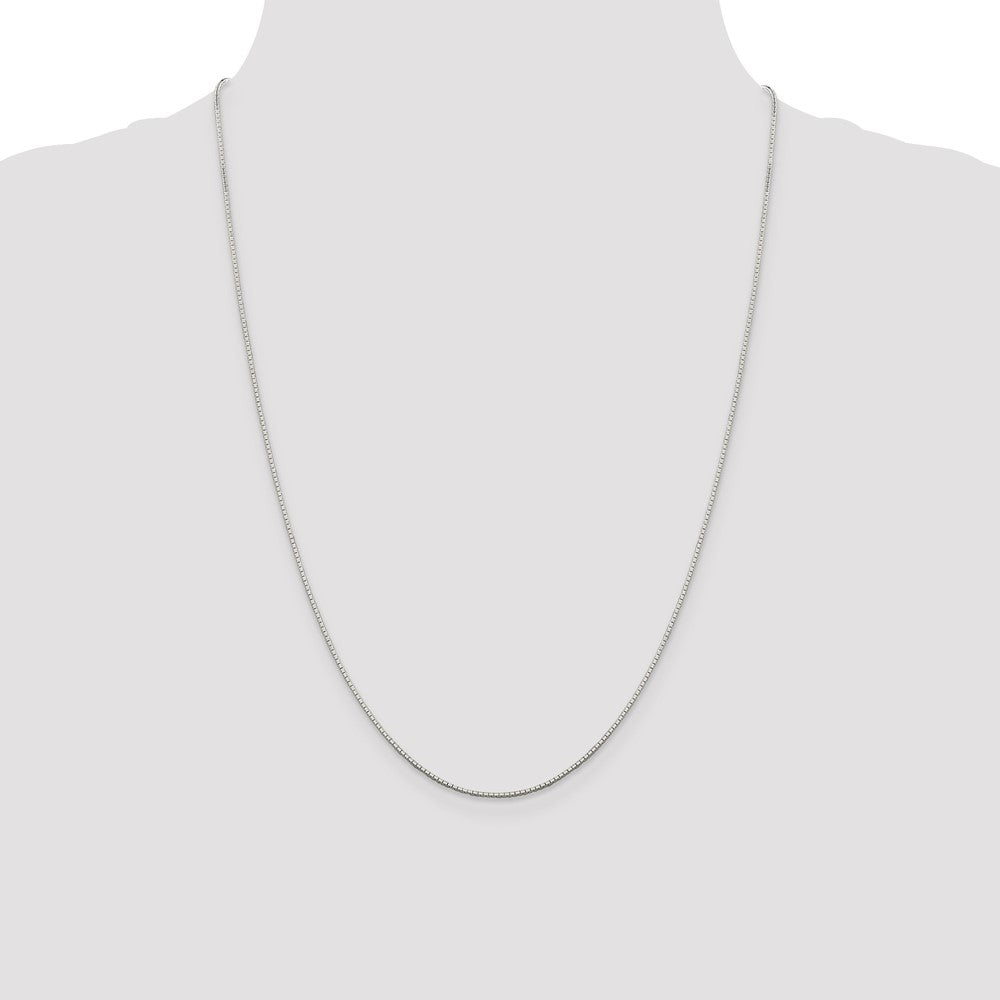 Sterling Silver .9mm 8 Sided Diamond-cut Mirror Box Chain 24 Inches