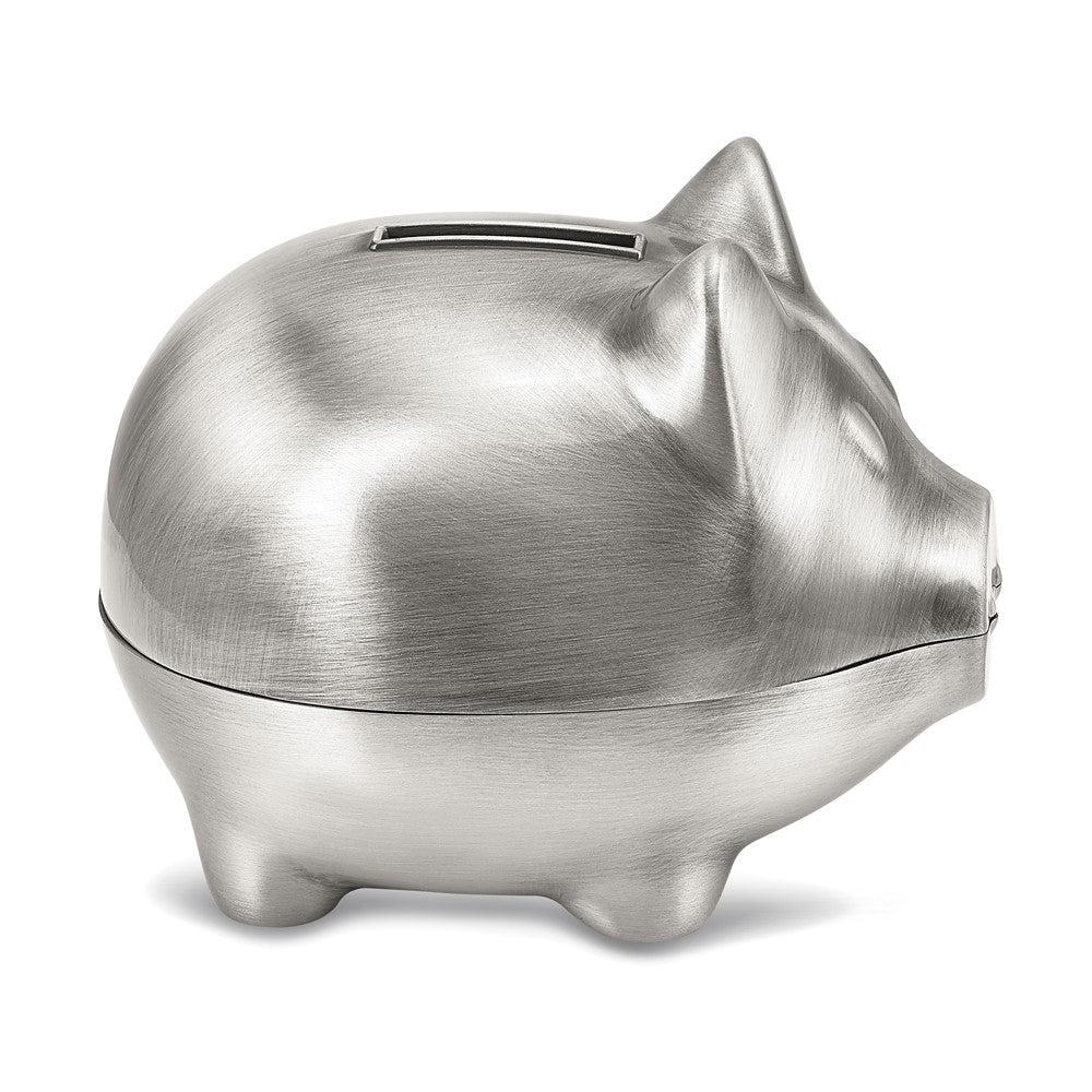 Pewter-tone Finish Metal Piggy Bank