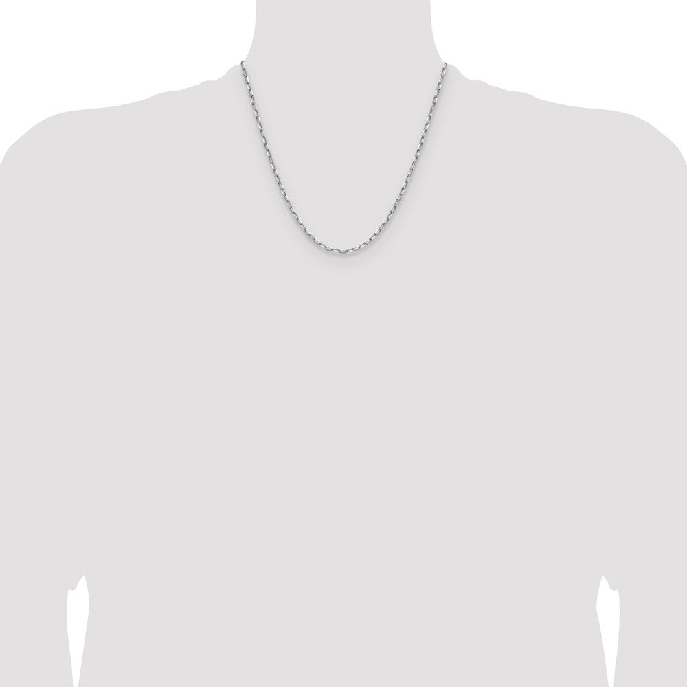 14k WG 3.0mm Solid Beveled D/C Paperclip Chain