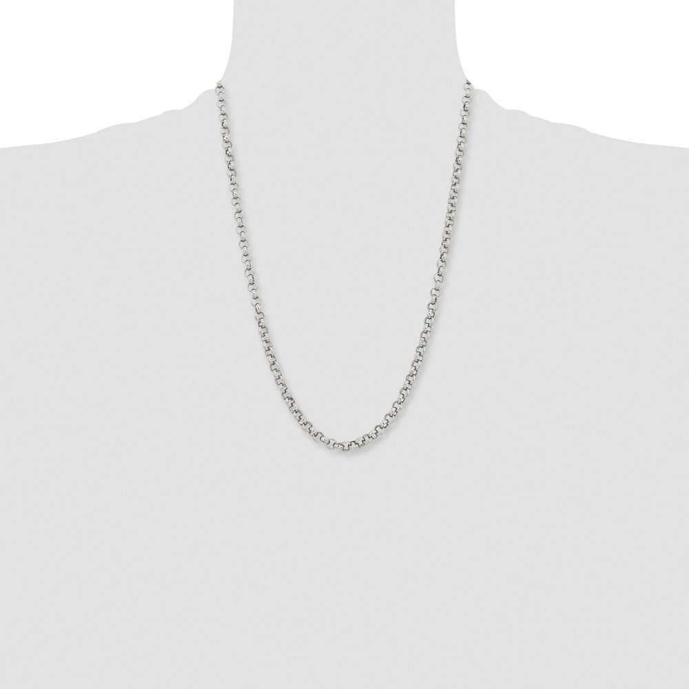 Stainless Steel Polished 6mm 24in Rolo Chain