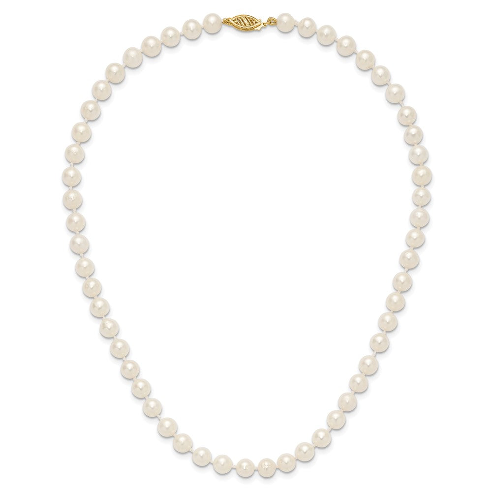 10k 6-7mm White Near-Round Freshwater Cultured Pearl 16 inch Necklace