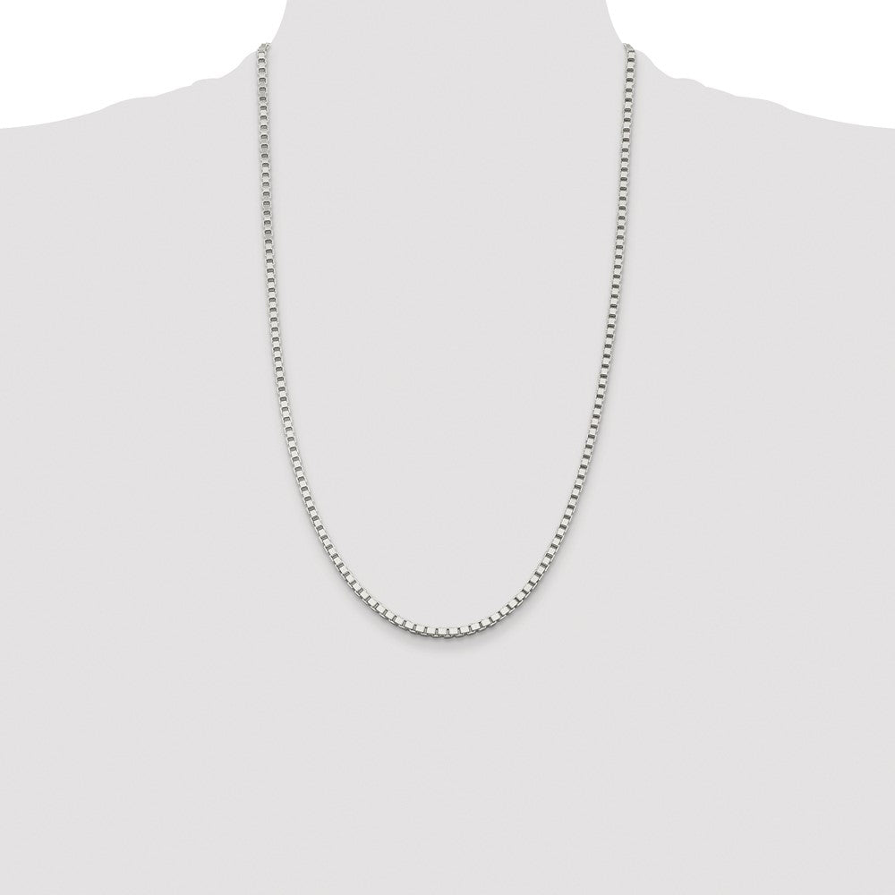 Sterling Silver Rhodium-plated 3mm Box Chain