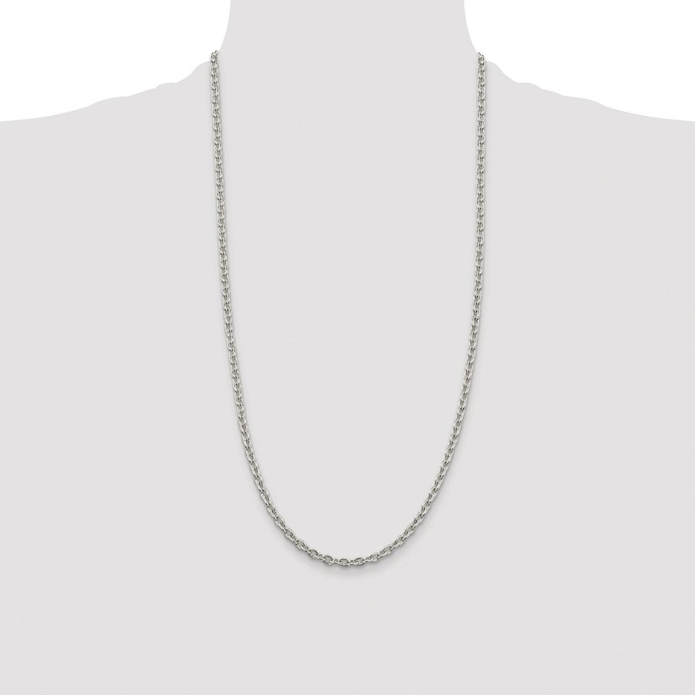 Sterling Silver Rhodium-plated 4.5mm Cable Chain