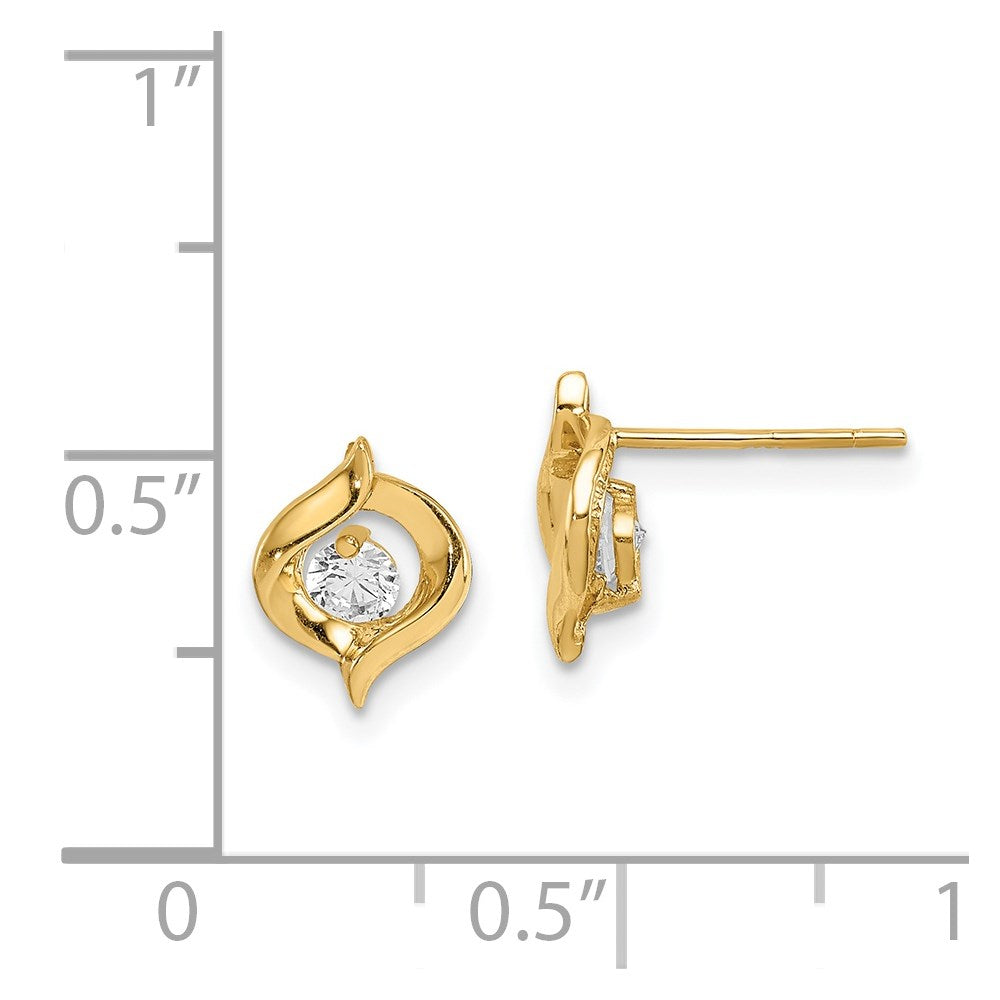 14k Madi K CZ Twist Post Earrings