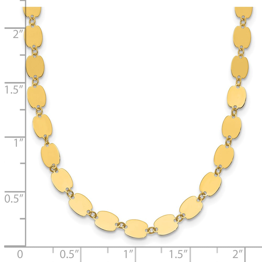 14K Polished Fancy Mirror Link Necklace
