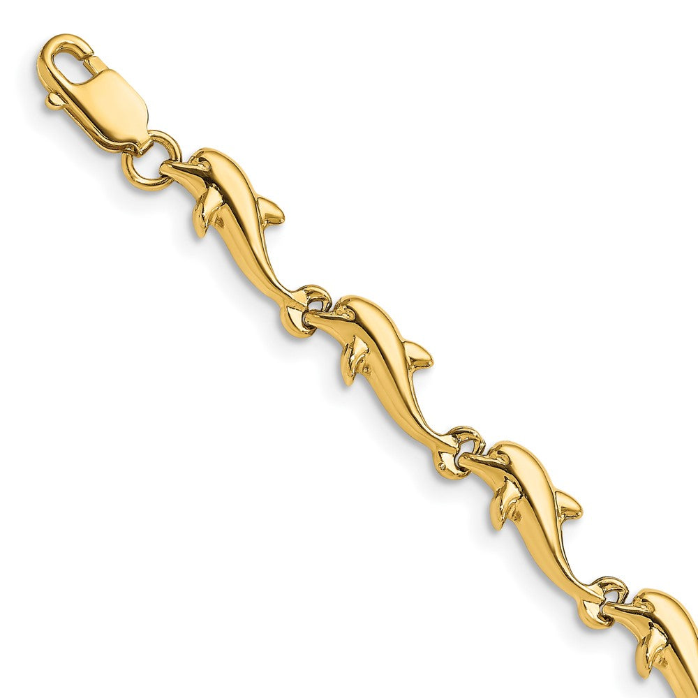 14k Dolphin Bracelet 7 inches
