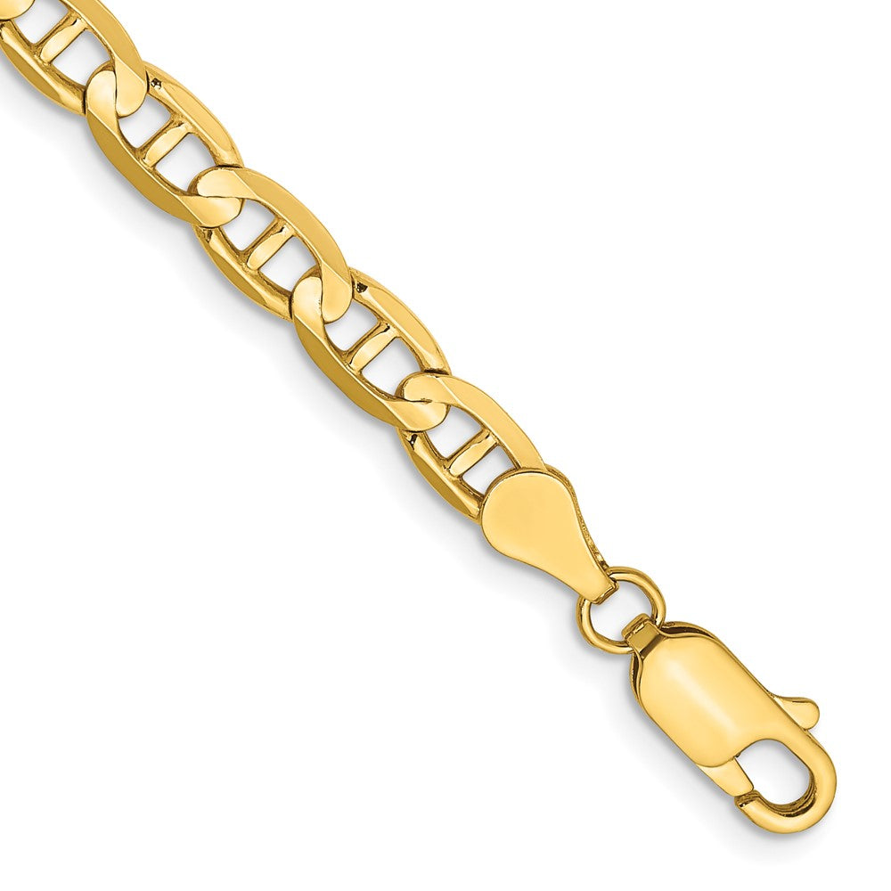 14K 7 inch 4.5mm Concave Anchor with Lobster Clasp Bracelet 7 inches