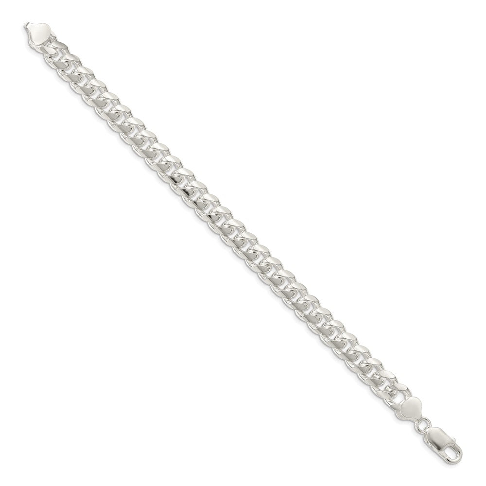 Sterling Silver 8.5mm Domed w/ Side D/C Curb Chain 7 inches