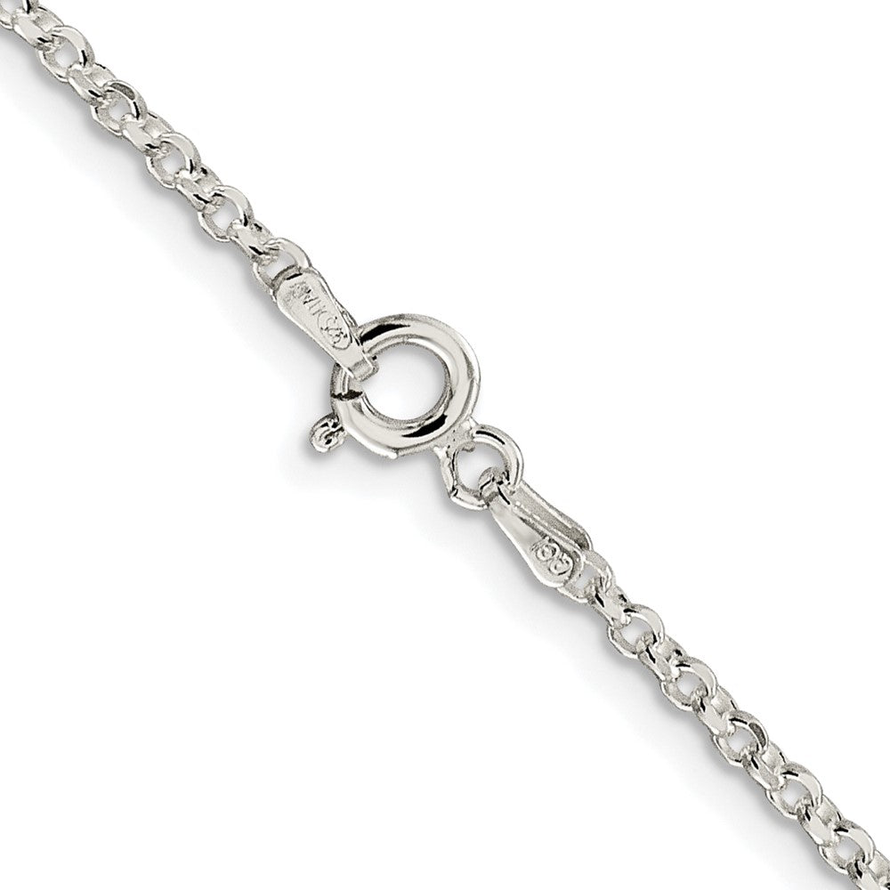 Sterling Silver Rhodium-plated 2.2mm Diamond-cut Cable Chain w/4in ext.