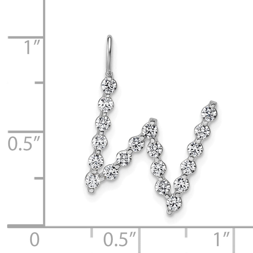 True Origin 14k White Gold 3/8 carat Lab Grown Diamond VS DEF Alphabet W Pendant