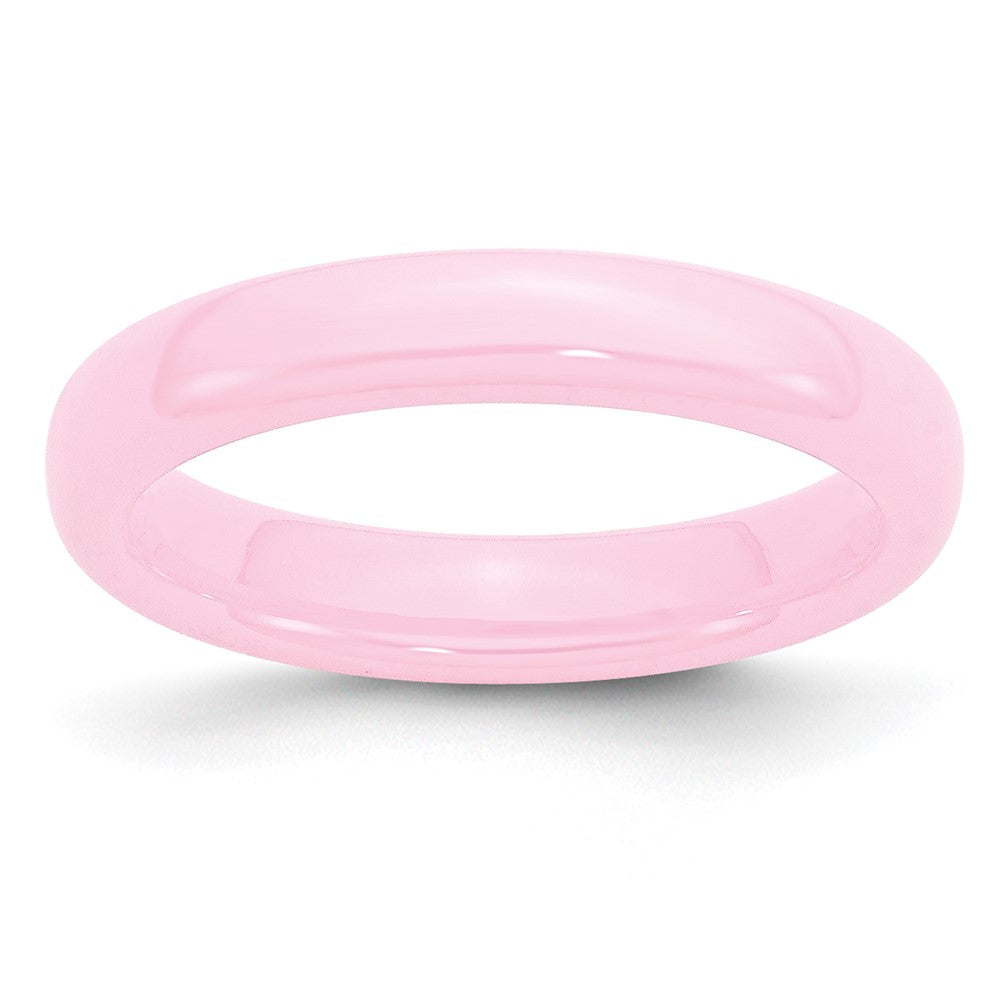 Ceramic Pink 4mm Polished Band Size - 7