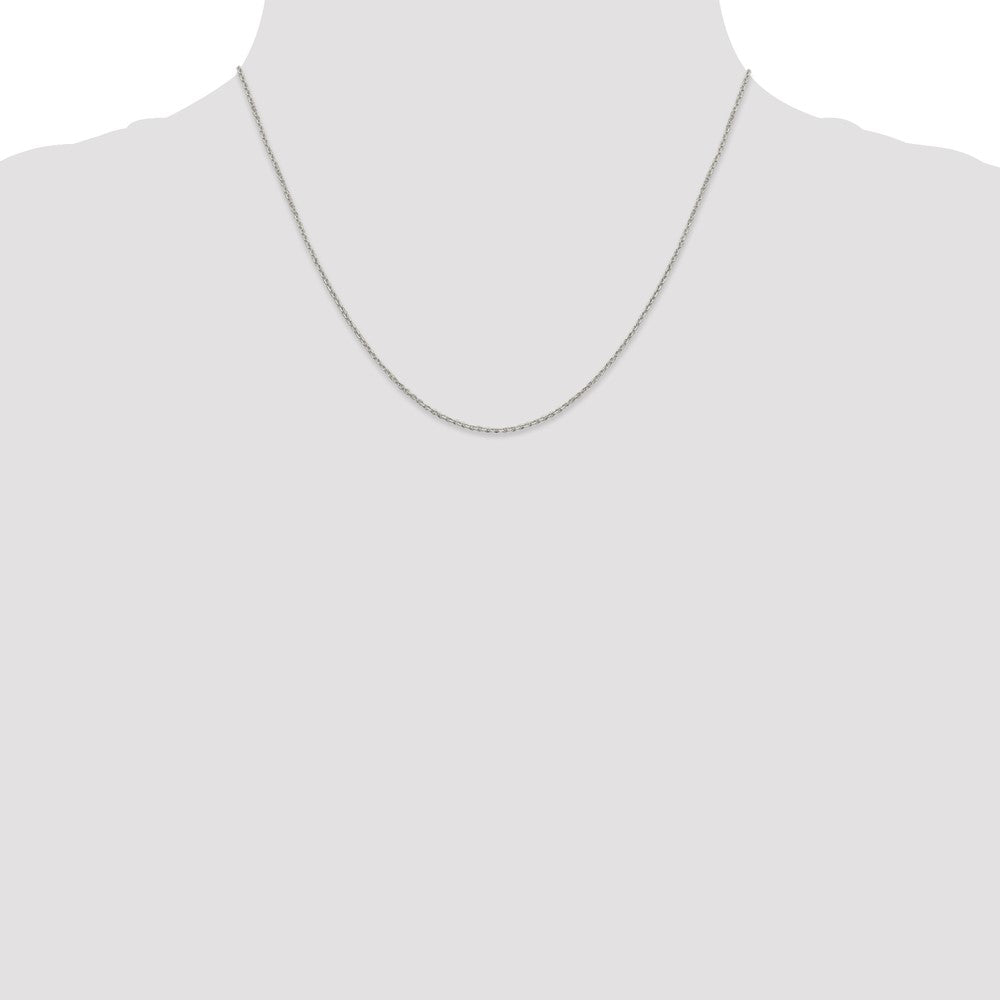 Sterling Silver 1.25mm Diamond-cut Forzantine Cable Chain w/2in ext.