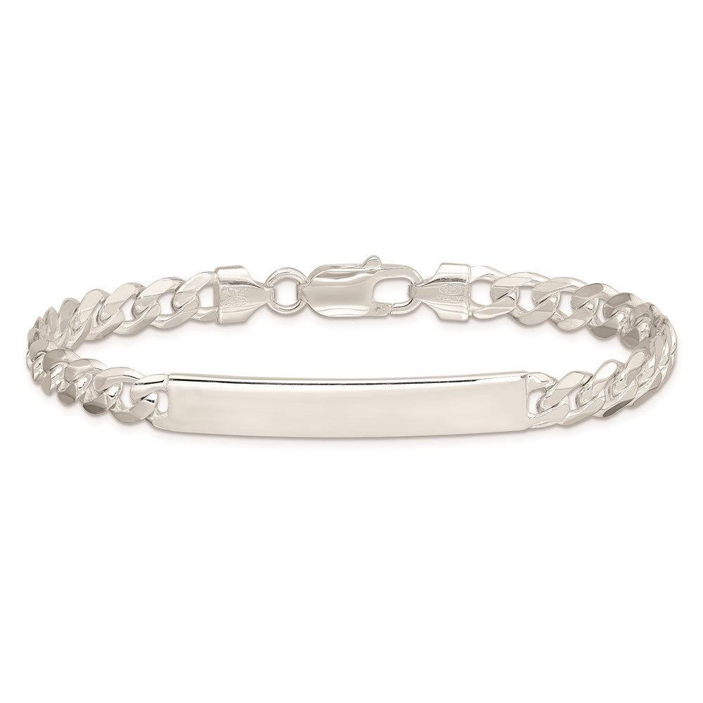 Sterling Silver Curb Link ID Bracelet 8 inches