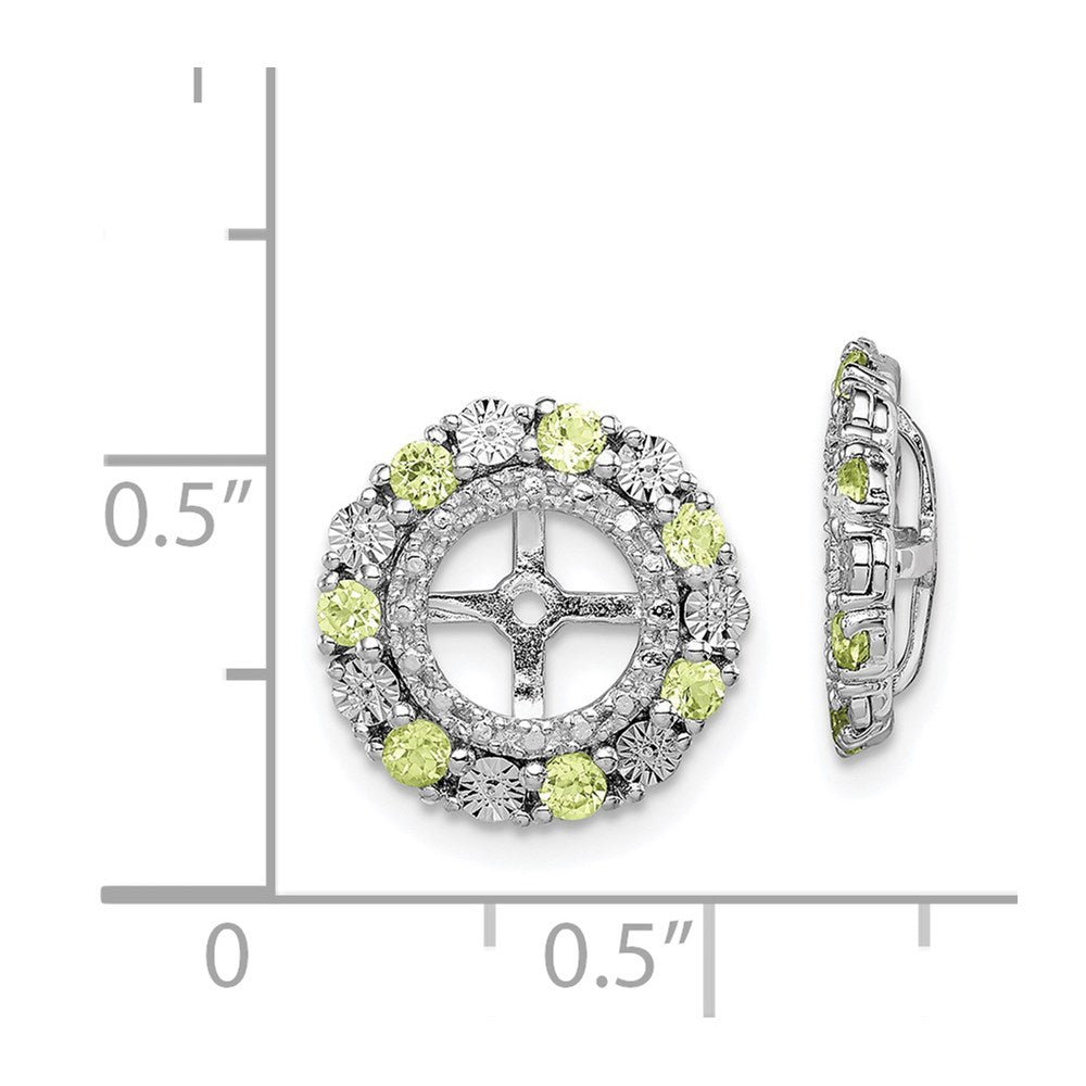 Sterling Silver Rhodium Peridot Earring Jacket