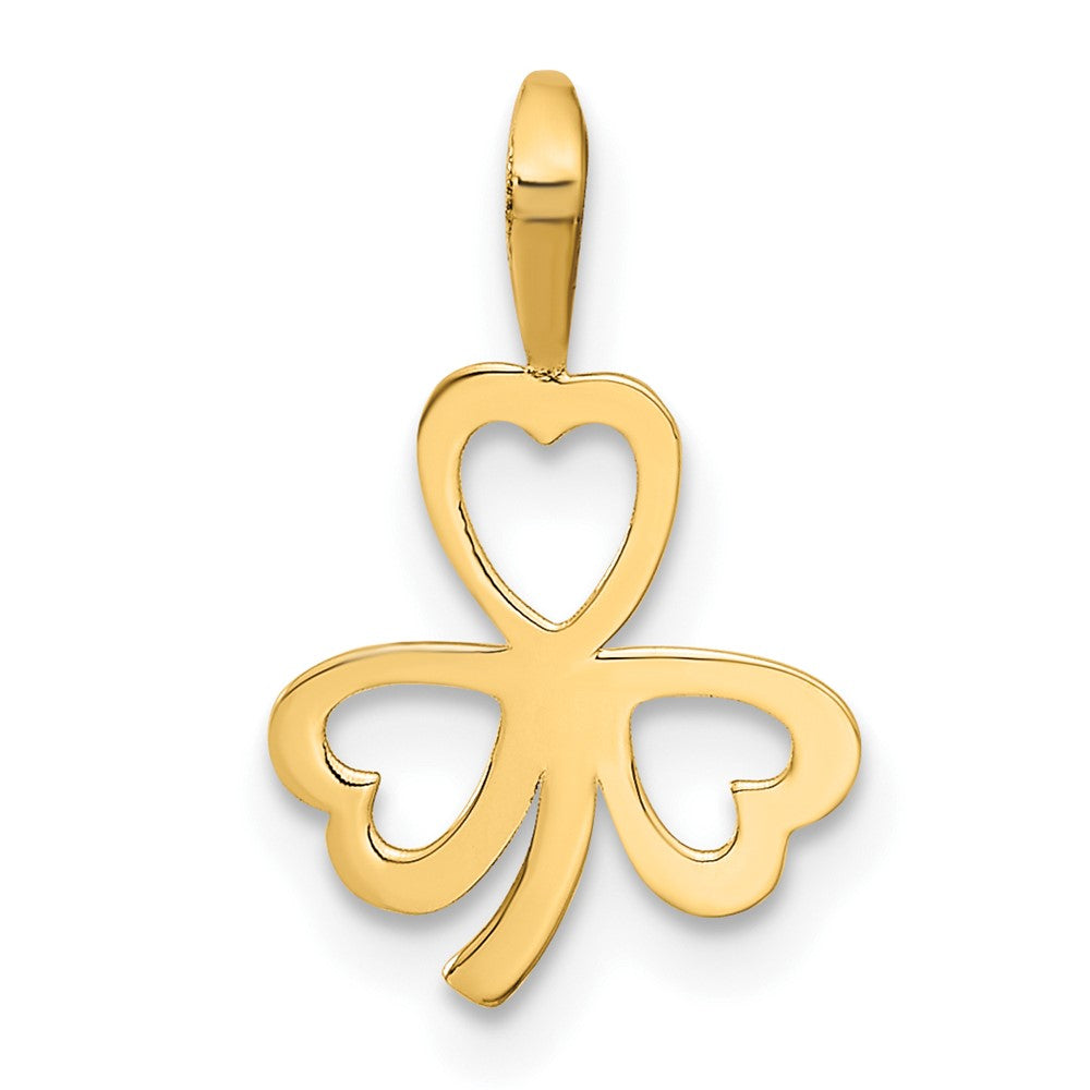 10k Gold Heart Clover Charm