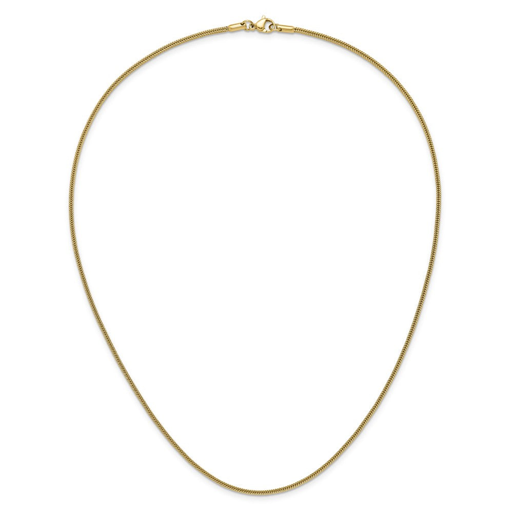 Chisel Stainless Steel Polished Yellow IP-plated 1.5mm 20 inch Square Wheat Chain