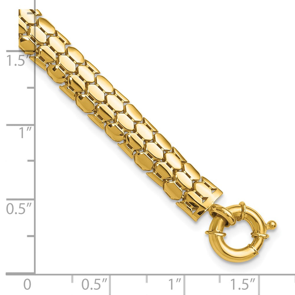 10K Polished Fancy Link Bracelet 7.5 inches