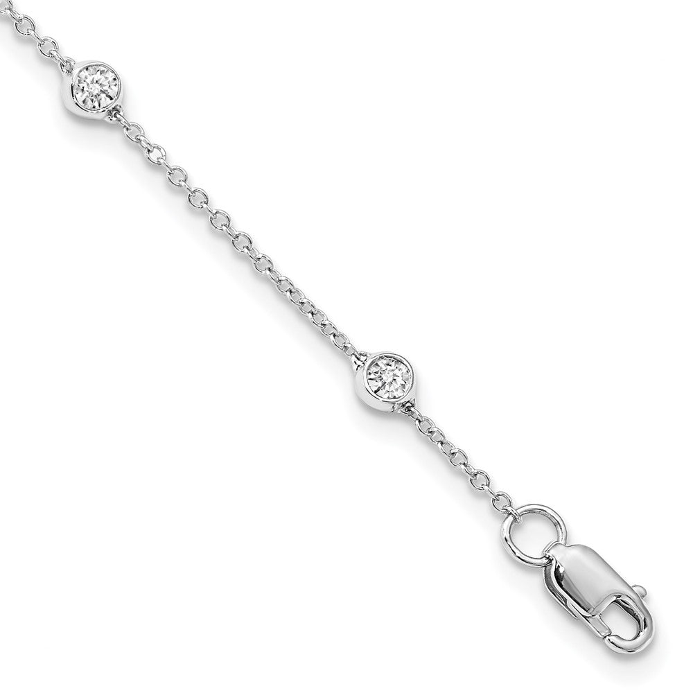 True Origin 14k White Gold 1/2 carat Lab Grown Diamond VS DEF Eight Station 8 inch Bracelet
